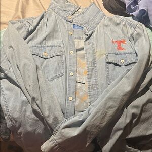 Light Blue Denim Shirt with Tennessee Logo